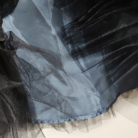 Jessica McClintock Midnight Blue Strapless Satin Sequin Dress - Picture 5 of 12